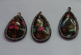 CGP1563 35*65mm - 40*55mm flat teardrop sea sediment jasper pendants