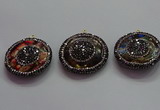 CGP1575 35mm coin sea sediment jasper pendants wholesale