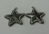 CGP158 40*40mm star hematite gemstone pendants wholesale