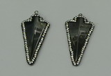 CGP163 22*45mm arrowhead hematite gemstone pendants wholesale