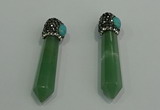 CGP188 10*55mm sticks green aventurine pendants wholesale