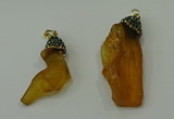 CGP200 10*30mm - 15*45mm nuggets synthetic amber pendants