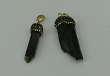 CGP205 6*30mm - 15*40mm sticks black tourmaline pendants