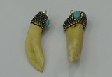 CGP210 15*50mm - 20*60mm horn wolf tooth pendants wholesale