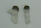 CGP214 12*55mm - 15*50mm sticks white crystal gemstone pendants