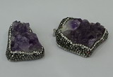 CGP219 30*40mm - 35*45mm freeform druzy amethyst pendants