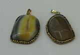 CGP223 30*40mm - 35*45mm freeform agate gemstone pendants