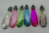 CGP239 20*80mm faceted teardrop crystal glass pendants wholesale