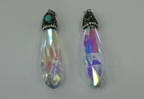 CGP240 17*70mm faceted teardrop crystal glass pendants wholesale