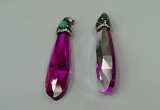 CGP244 17*70mm faceted teardrop crystal glass pendants wholesale