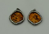 CGP275 28*32mm - 30*35mm freeform synthetic amber pendants