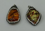 CGP276 28*40mm - 30*45mm freeform synthetic amber pendants