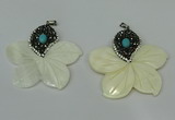 CGP294 55*58mm flower pearl shell pendants wholesale