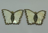 CGP297 45*65mm butterfly pearl shell pendants wholesale