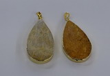 CGP3016 28*50mm flat teardrop fossil coral pendants wholesale