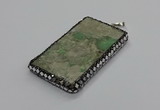 CGP3020 30*60mm - 40*60mm rectangle green apple jasper pendants