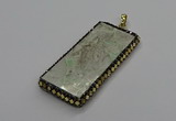 CGP3021 30*60mm - 40*60mm rectangle green apple jasper pendants