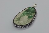 CGP3025 35*50mm - 40*65mm freeform green apple jasper pendants