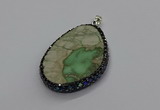 CGP3027 35*50mm - 40*65mm freeform green apple jasper pendants