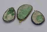 CGP3028 35*50mm - 40*65mm freeform green apple jasper pendants