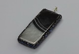 CGP3052 30*65mm - 35*75mm rectangle druzy agate pendants