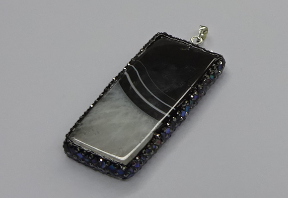 CGP3052 30*65mm - 35*75mm rectangle druzy agate pendants