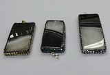 CGP3053 30*65mm - 35*75mm rectangle druzy agate pendants