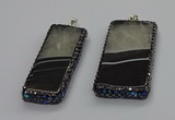 CGP3057 20*60mm - 30*65mm rectangle druzy agate pendants