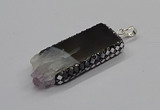 CGP3075 25*50mm - 30*65mm freeform druzy amethyst pendants