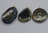 CGP3080 40*50mm - 45*55mm freeform druzy agate pendants