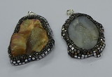 CGP3082 40*50mm - 45*55mm freeform druzy agate pendants