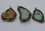 CGP3083 40*50mm - 45*55mm freeform druzy agate pendants