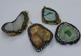 CGP3085 40*50mm - 45*55mm freeform druzy agate pendants