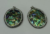 CGP309 35*45mm oval abalone shell pendants wholesale