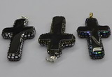 CGP3098 35*55mm cross agate gemstone pendants wholesale