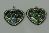 CGP310 40*40mm heart abalone shell pendants wholesale