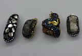 CGP3129 20*40mm - 25*45mm freeform druzy agate pendants