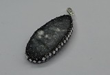 CGP3130 25*50mm - 25*55mm oval druzy agate pendants wholesale