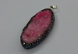 CGP3131 25*50mm - 25*55mm oval druzy agate pendants wholesale