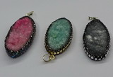 CGP3133 25*50mm - 25*55mm oval druzy agate pendants wholesale