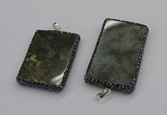 CGP3151 35*50mm - 40*60mm rectangle labradorite gemstone pendants