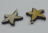 CGP3153 45*50mm starfish fossil coral pendants wholesale