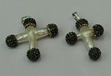 CGP316 25*35mm - 30*35mm cross pearl pendants wholesale