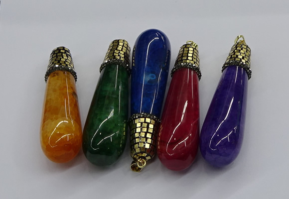 CGP3161 20*75mm - 20*80mm teardrop agate gemstone pendants