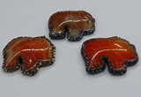 CGP3171 50*55mm elephant agate gemstone pendants wholesale