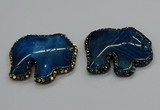 CGP3174 50*55mm elephant agate gemstone pendants wholesale