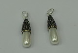 CGP318 8*30mm teardrop pearl shell pendants wholesale