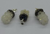 CGP3183 15*20mm - 15*35mm nuggets plated druzy quartz pendants