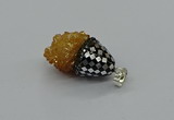 CGP3185 15*20mm - 15*35mm nuggets plated druzy quartz pendants