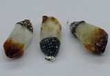 CGP3208 25*45mm - 28*50mm nuggets citrine gemstone pendants